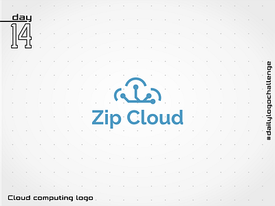 Zip Cloud cloud computing dailylogochallenge logo monochromatic tech