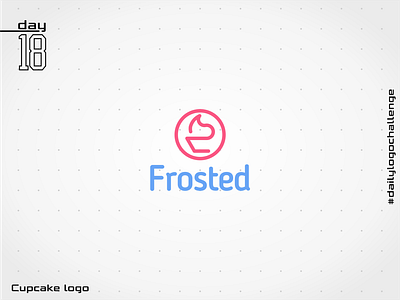 Frosted cupcake dailylogochallenge line art logo logo design minimalistic outline