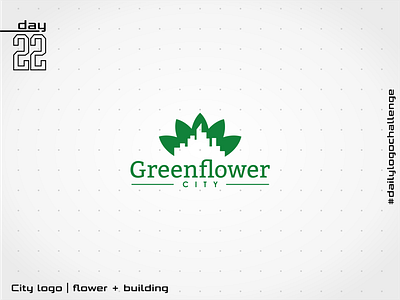 Greenflower City buildings city dailyuichallenge flower logo logo design minimalist