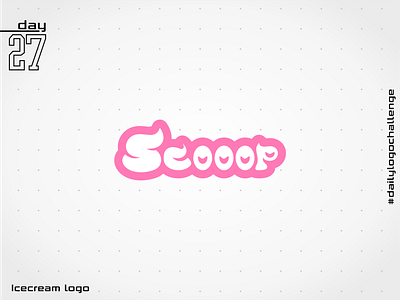 Scooop dailylogochallenge ice cream logo logo design monochromatic typographic typography