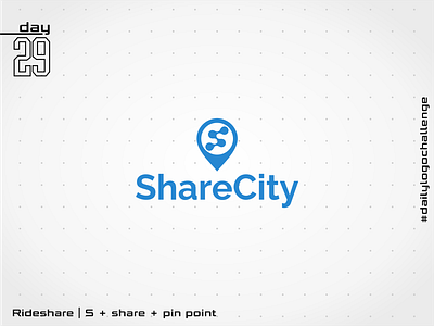ShareCity dailylogochallenge logo logodesign pinpoint ride ride share rideshare share sharing taxi