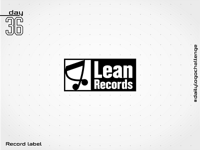 Lean Records black branding label lean logo logo design music records