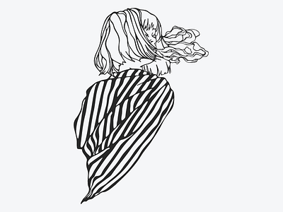 Lady in Stripes character illustration lady lineart smoke stripes