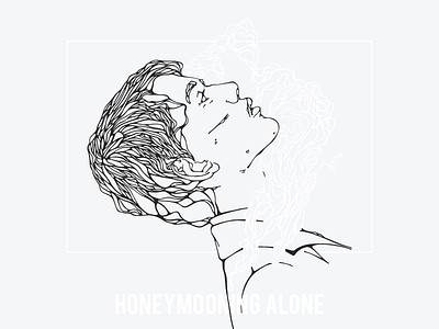 Honeymooning Alone character illustration lineart portrait smoke