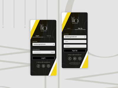 Register | Log in app design graphic design reg ui
