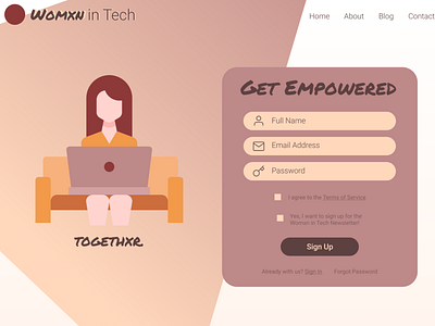 Daily UI 1 Womxn in Tech Sign Up Page