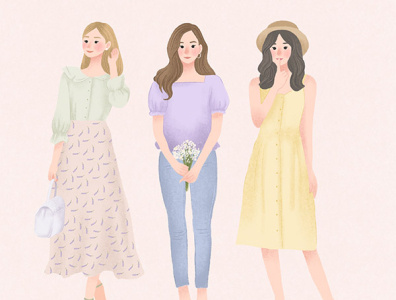 Pastel character character design fashion fashion illustration girl illustration illustration pastel