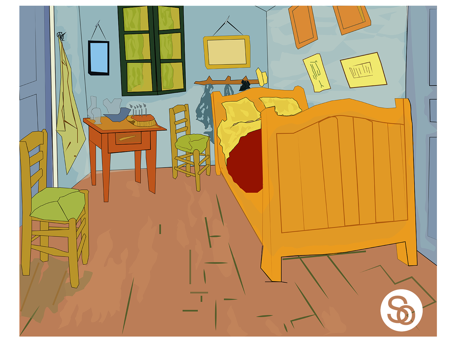 The Bedroom by Van Gogh by SoydaN on Dribbble