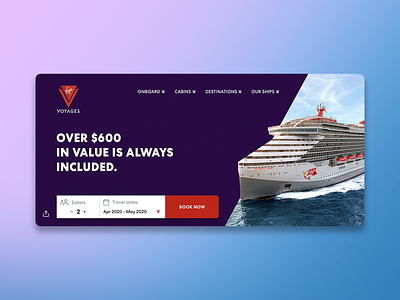 Landing page - Virgin Cruises branding design graphic design ui