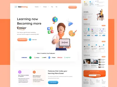 EdTech Website Design best elearning branding colour design edtech ui education ui elearning illustration landing page logo typography ui uiux ux web website