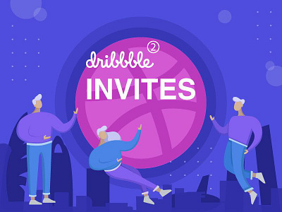 Dribbble invites illustration，ai，ball，invite，man
