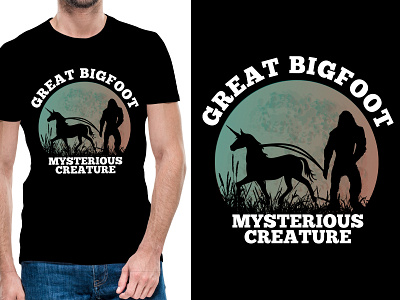 Bigfoot mysterious creature tshirt design