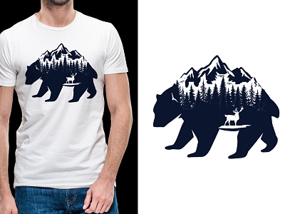 Bear Adventure Tshirt Design apparel bear bear logo beartshirt clothing design explore illustration logo pod tshirt design t shirt