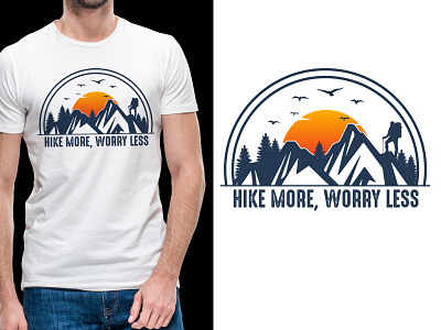 Hike More, Worry Less Tshirt Design adventure