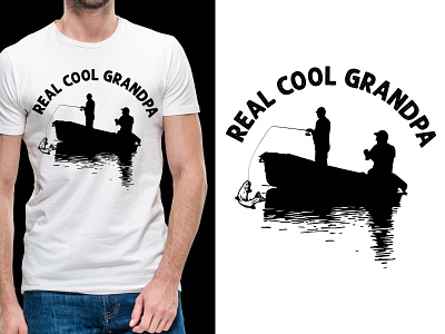 Real Cool Grandpa Fishing Tshirt Design wildlife