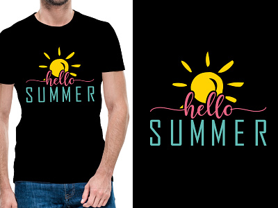 Hello Summer Tshirt Design