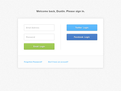 Sign In Form facebook form log in minimal sign in twitter ui