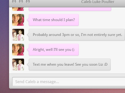 Chat Window adium chat messages pink ui
