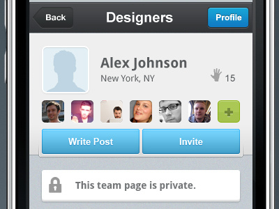 Teams - Designers app blue green ios profile