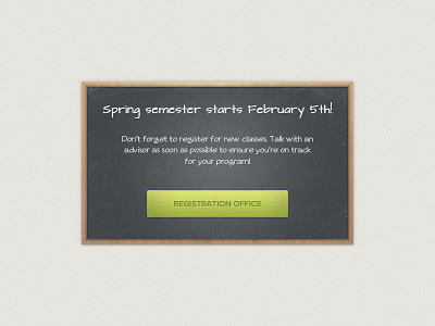 Spring Semester Board button chalkboard green ui web design wood