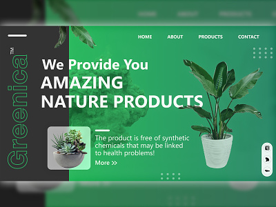 Greenica Nature Products Web UI branding dark green nature products ui web