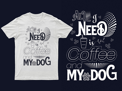 Coffee and dog t-shirt