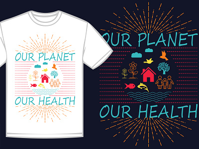 World health day art branding design drawing health healthday icon illustration logo nameplate planet t shirt typography ui world