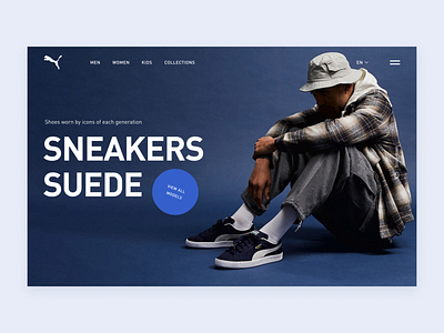 Sneakers Suede | Landing Page Design design inspiration landing main screen nike shoes sneakers sport ui uiux web web design
