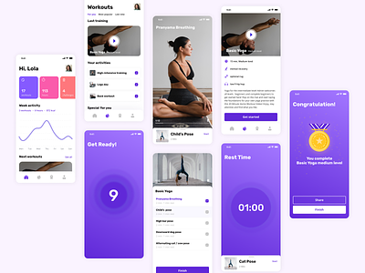Fitness and Workout mobile app app design fitness gym ios mobile training ui ux