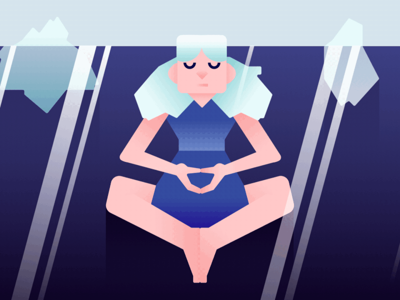 Femme iceberg animation illustration vector