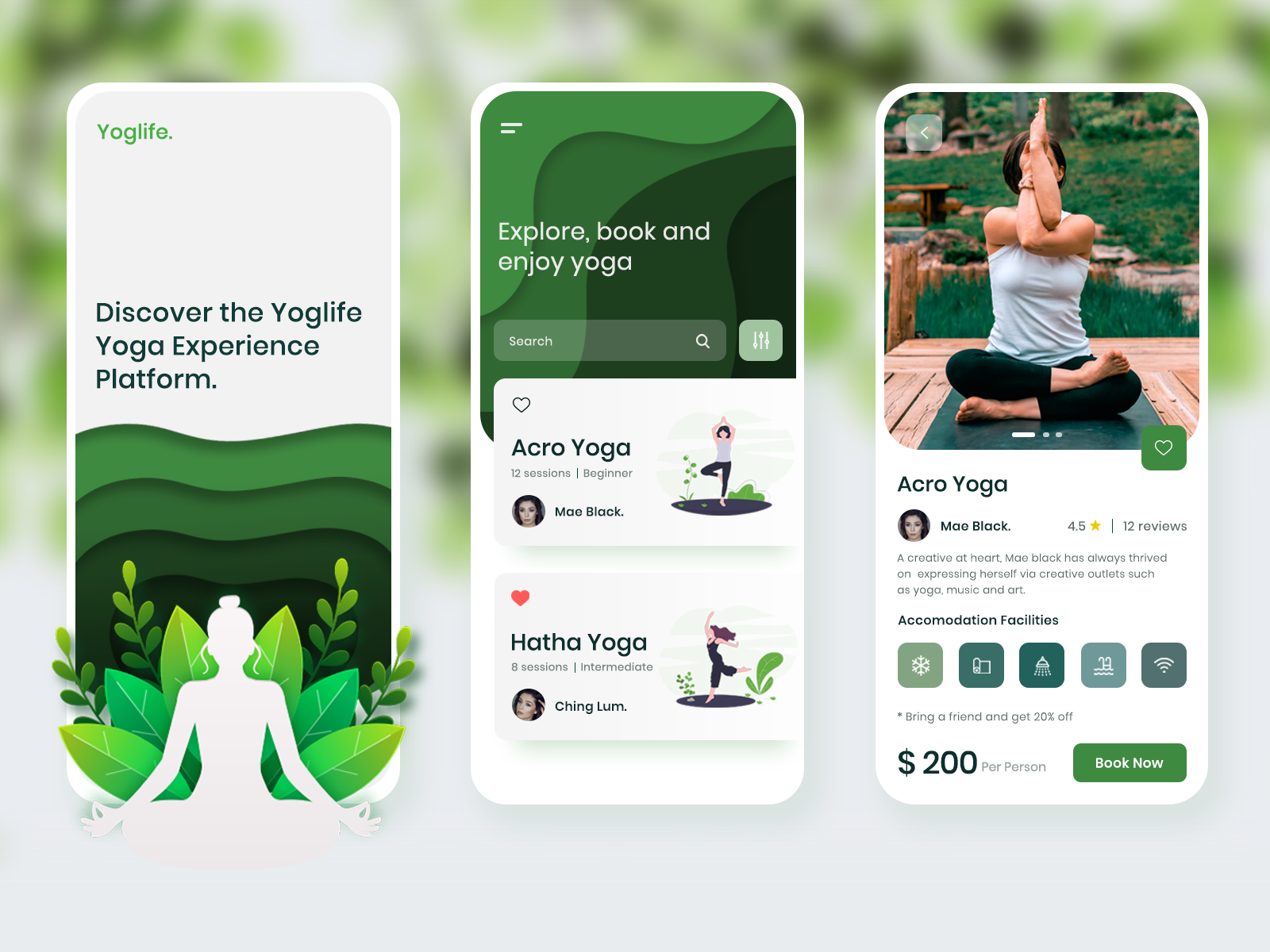 Yoga App by Whizwafture on Dribbble