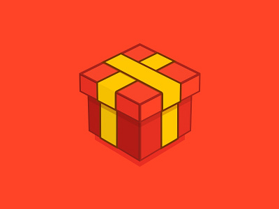 GIFT design flat gift icon ios red yellow