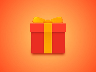 GIFT2 design gift icon ios red ui ui design yellow