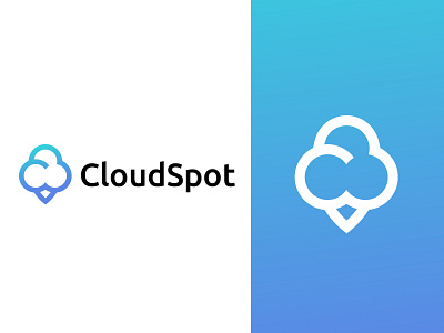 CloudSpot Logo Concept 3d adobe app branding design graphic design illustration logo concept mobile application storage ui ux vector