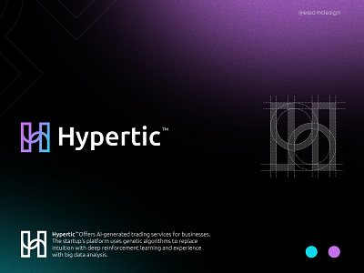 Hypertic Logo Design ai app branding letter h logo concept logo design network networking technology ui