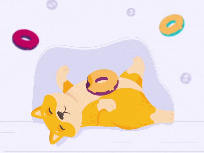 SANCK mobile app advertising 2d animation branding character dog flat graphic design motion graphics