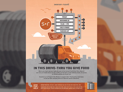 Canned Food Drive can donation marquee tires vegas sign