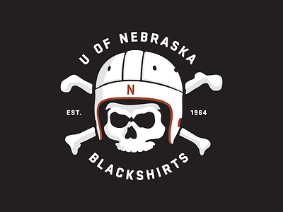 Blackshirts black bones defense football huskers nebraska skull unl