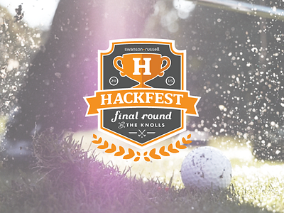 Hackfest Logo banner clubs cup golf hackfest italic shield trophy wreath