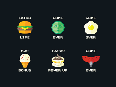 Burger Time Tribute burger cheeseburger coffee egg food fork icecream levels pickle sausage video game