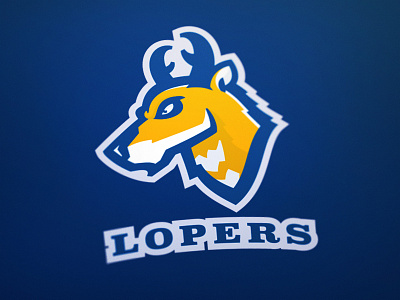 Lopers antelope antlers athletics blue college gold nebraska prongs sports team university