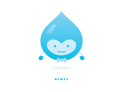 Dewey aqua blue bowtie dew drop droplet mascot water wet