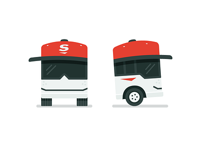 Miles bus flat hat mascot red shades square transportation