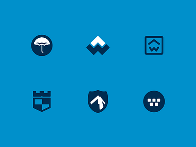 Home Insurance Logo Concepts blue castle insurance mountain rook snowcap umbrella w wyoming