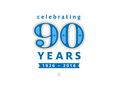 Anniversary Mark 90 anniversary banner blue celebration years