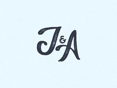 J & A lettering monogram script stamp texture