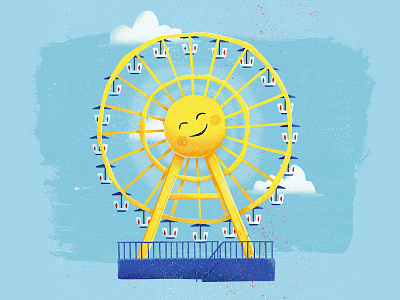 NE State Fair Ferris Wheel carts clouds ferris wheel metal nebraska platform railing rays spokes state fair sun texture