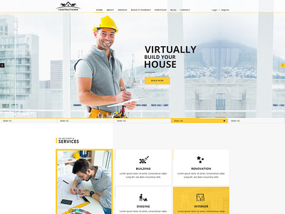 Construction Company Web UI/UX Design | adonsports construction website design graphic design modern web design ui user experience