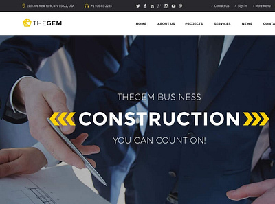 The GEM Business Construction Website Design construction website templates user experience website ui design