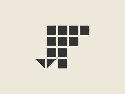 J + F Monogram Logo design brand branding design geometric grid identity letter letterform logo monogram squares